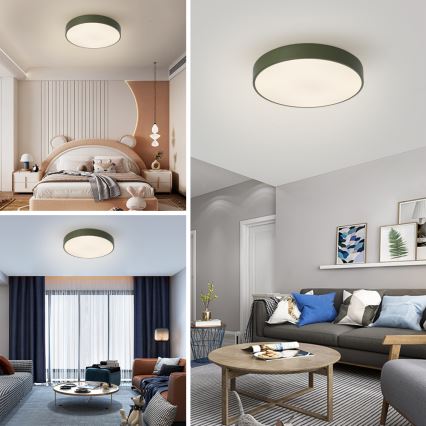 Brilagi - Stmievateľné LED stropné svietidlo POOL LED/60W/230V 3000-6000K pr. 50 cm zelená + diaľkové ovládanie