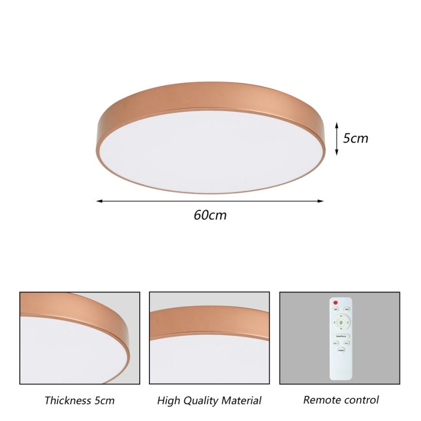 BRILAGI - LED stmievateľné stropné svietidlo POOL LED/60W/230V 3000-6000K priemer 60 cm bronzové + diaľkové ovládanie