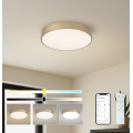Brilagi - stmievateľné LED stropné svietidlo POOL SMART LED/48W/230V 3000-6000K pr. 40 cm Wi-Fi Tuya zlaté + diaľkové ovládanie