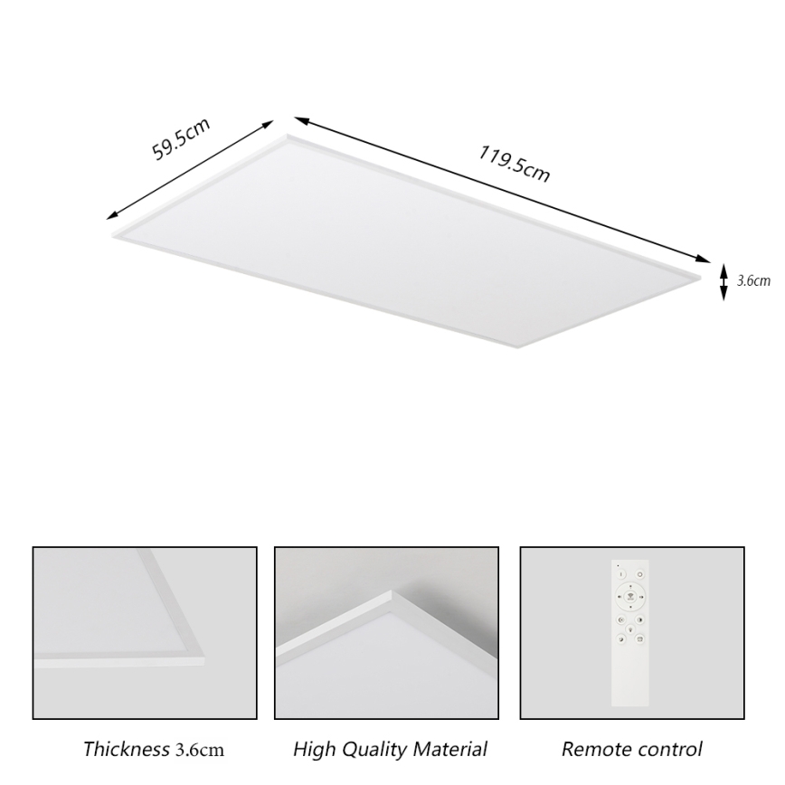Brilagi - LED Stmievateľné stropné svietidlo SLIMFRAME LED/80W/230V 120x60 cm 3000-6000K biela + diaľkové ovládanie