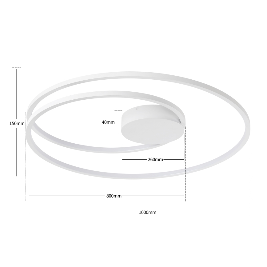 Brilagi - LED stmievateľné stropné svietidlo TWISTER LED/105W/230V 3000-6000K priemer 100 cm biela + diaľkové ovládanie