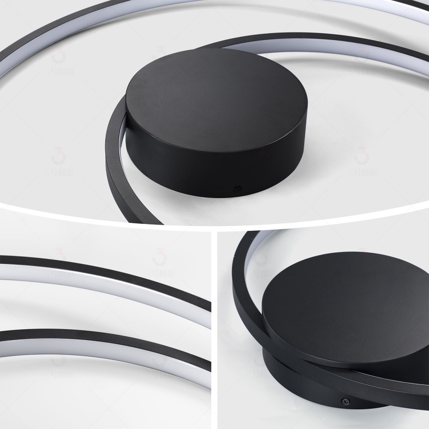 Brilagi - LED Stmievateľné stropné svietidlo TWISTER LED/105W/230V 3000-6000K pr. 100 cm čierna + diaľkové ovládanie