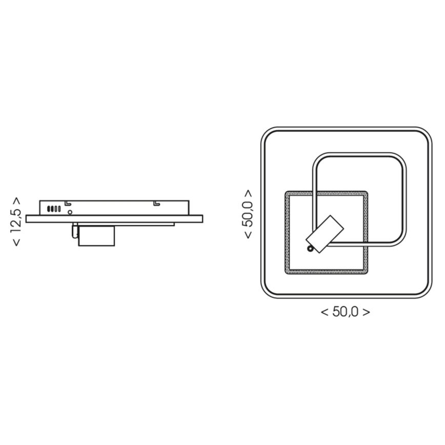 Brilagi - LED stmievateľné stropné svietidlo UNITY LED/75W/230V + 1xGU10/3W 3000-6000K 50x50 cm biela/čierna + diaľkové ovládanie