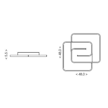 Brilagi - LED stmievateľné stropné svietidlo VELO LED/64W/230V 3000-6500K 48x48 cm + diaľkové ovládanie