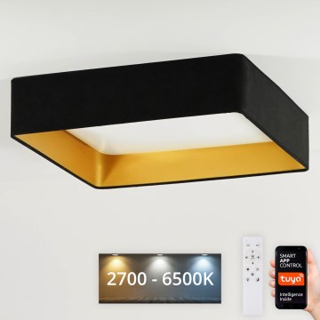 Brilagi - Stmievateľné LED stropné svietidlo VELVET SQUARE SMART LED/36W/230V 60x60 cm 2700-6500K Wi-Fi Tuya + diaľkové ovládanie čierne