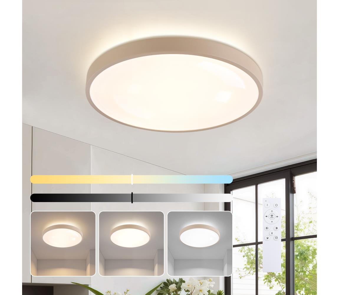 Brilagi - stmievateľné LED svietidlo GLASS POOL DOUBLE LED/48W/230V 40 cm béžová + diaľkový ovládač BRI741