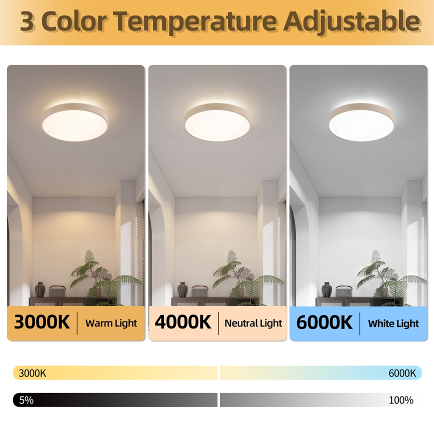 Brilagi - LED stmievateľné stropné svietidlo GLASS POOL DOUBLE LED/48W/230V 3000-6000K 40 cm béžové + diaľkové ovládanie