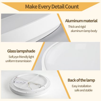 Brilagi - Stmievané LED stropné svietidlo GLASS POOL DOUBLE LED/48W/230V 3000-6000K 40 cm biela + diaľkové ovládanie