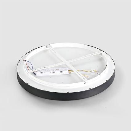 Brilagi - LED stmievateľné stropné svietidlo GLASS POOL DOUBLE LED/48W/230V 3000-6000K 40 cm čierne + diaľkové ovládanie