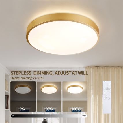 Brilagi - Stmievateľné LED stropné svietidlo GLASS POOL DOUBLE LED/48W/230V 3000-6000K 40 cm zlaté + diaľkové ovládanie