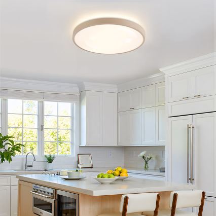 Brilagi - Stmievateľné LED stropné svietidlo GLASS POOL DOUBLE LED/60W/230V 3000-6000K 50 cm béžové + diaľkové ovládanie