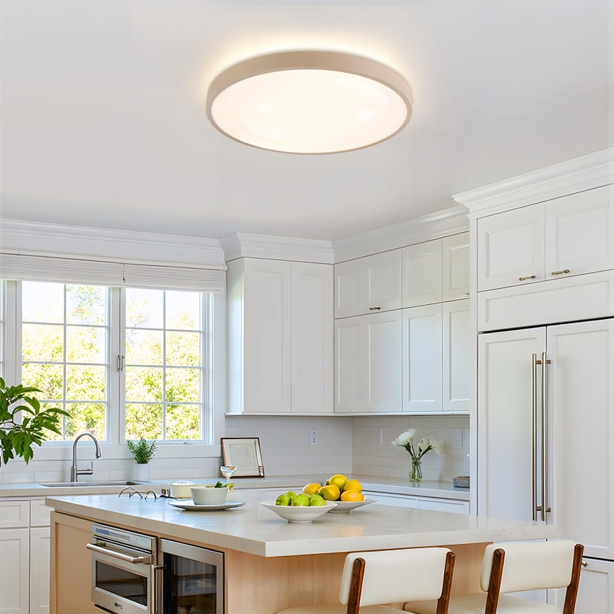 Brilagi - Stmievateľné LED stropné svietidlo GLASS POOL DOUBLE LED/60W/230V 3000-6000K 50 cm béžové + diaľkové ovládanie