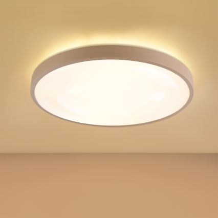 Brilagi - Stmievateľné LED stropné svietidlo GLASS POOL DOUBLE LED/60W/230V 3000-6000K 50 cm béžové + diaľkové ovládanie