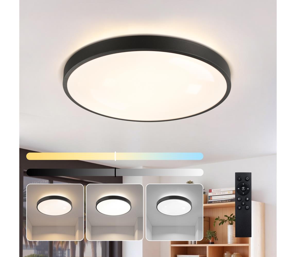 Brilagi - stmievateľné LED svietidlo GLASS POOL DOUBLE LED/60W/230V 50 cm čierne + diaľkové ovládanie BRI744