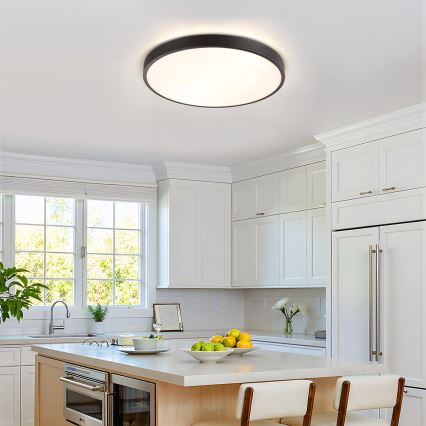 Brilagi - LED stmievateľné stropné svietidlo GLASS POOL DOUBLE LED/60W/230V 3000-6000K 50 cm čierne + diaľkové ovládanie