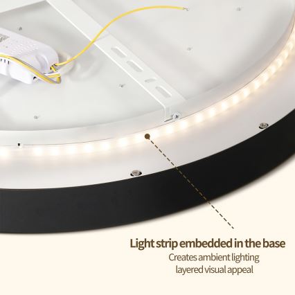 Brilagi - LED stmievateľné stropné svietidlo GLASS POOL DOUBLE LED/60W/230V 3000-6000K 50 cm čierne + diaľkové ovládanie