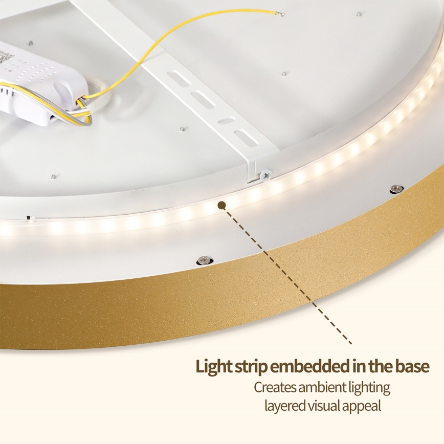 Brilagi - stmievateľné LED stropné svietidlo GLASS POOL DOUBLE LED/60W/230V 3000-6000K 50 cm zlaté + diaľkové ovládanie