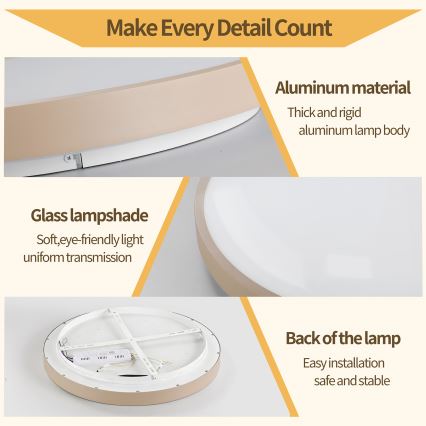 Brilagi - stmievateľné LED stropné svietidlo GLASS POOL DOUBLE LED/80W/230V 3000-6000K 60 cm béžová + diaľkové ovládanie