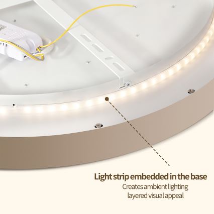 Brilagi - stmievateľné LED stropné svietidlo GLASS POOL DOUBLE LED/80W/230V 3000-6000K 60 cm béžová + diaľkové ovládanie