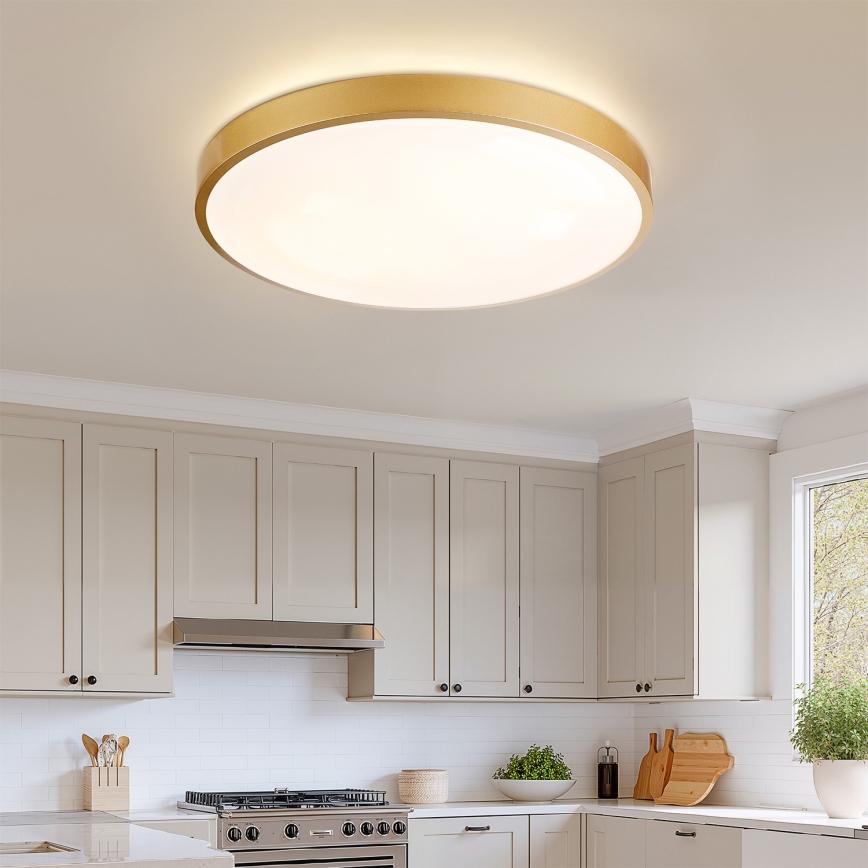 Brilagi - LED stmievateľné stropné svietidlo GLASS POOL DOUBLE LED/80W/230V 3000-6000K 60 cm zlaté + diaľkové ovládanie