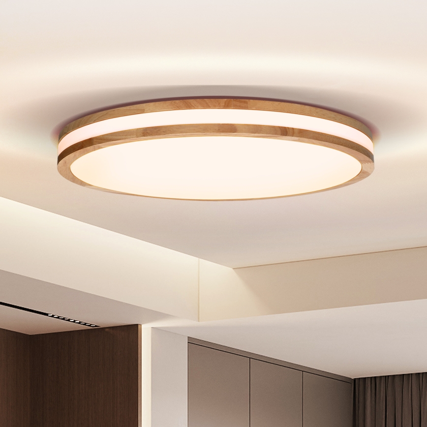 Brilagi - LED Stmievateľné stropné svietidlo MOLINA LED/60W/230V 3000-6500K dub pr. 58 cm + diaľkové ovládanie