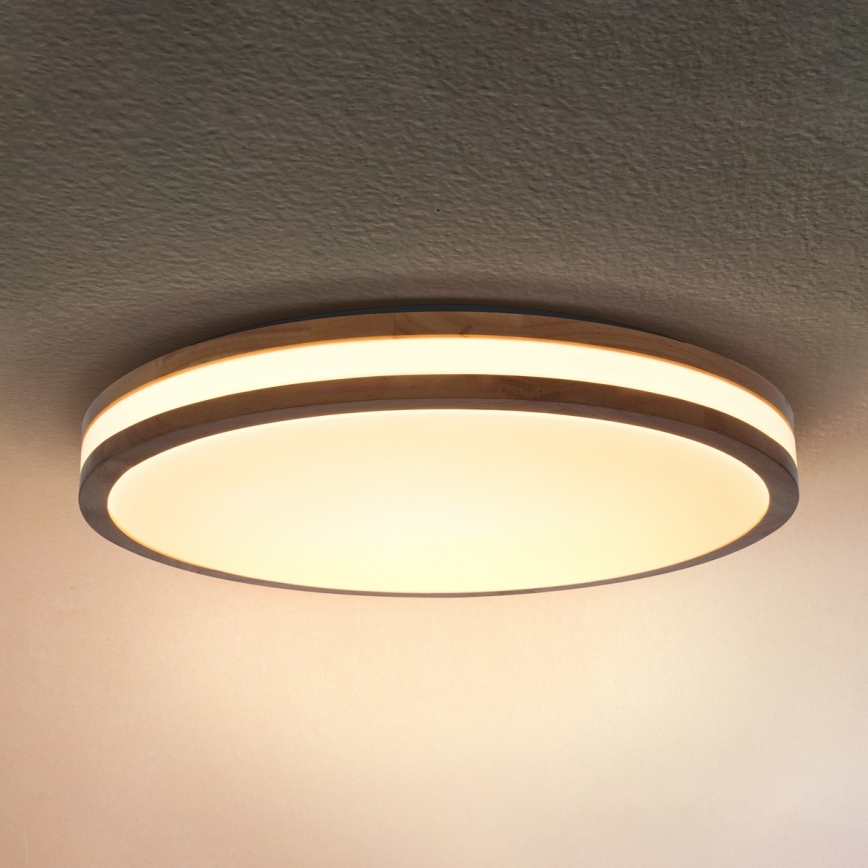 Brilagi - LED Stmievateľné stropné svietidlo MOLINA LED/60W/230V 3000-6500K dub pr. 58 cm + diaľkové ovládanie