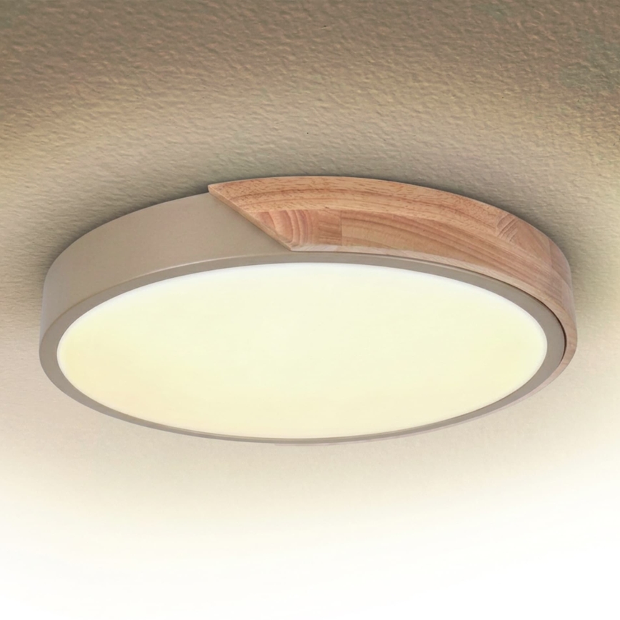 BRILAGI - LED Stmievané stropné svietidlo PILANA LED/48W/230V 3000-6500K dub/béžová pr. 40 cm + diaľkové ovládanie