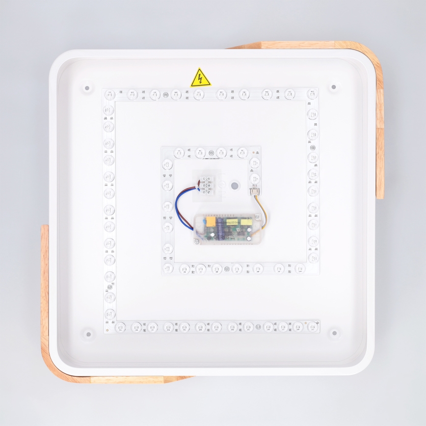 Brilagi - LED stmievateľné stropné svietidlo PILANA LED/48W/230V 3000-6500K dub/biela 42x42 cm + diaľkové ovládanie