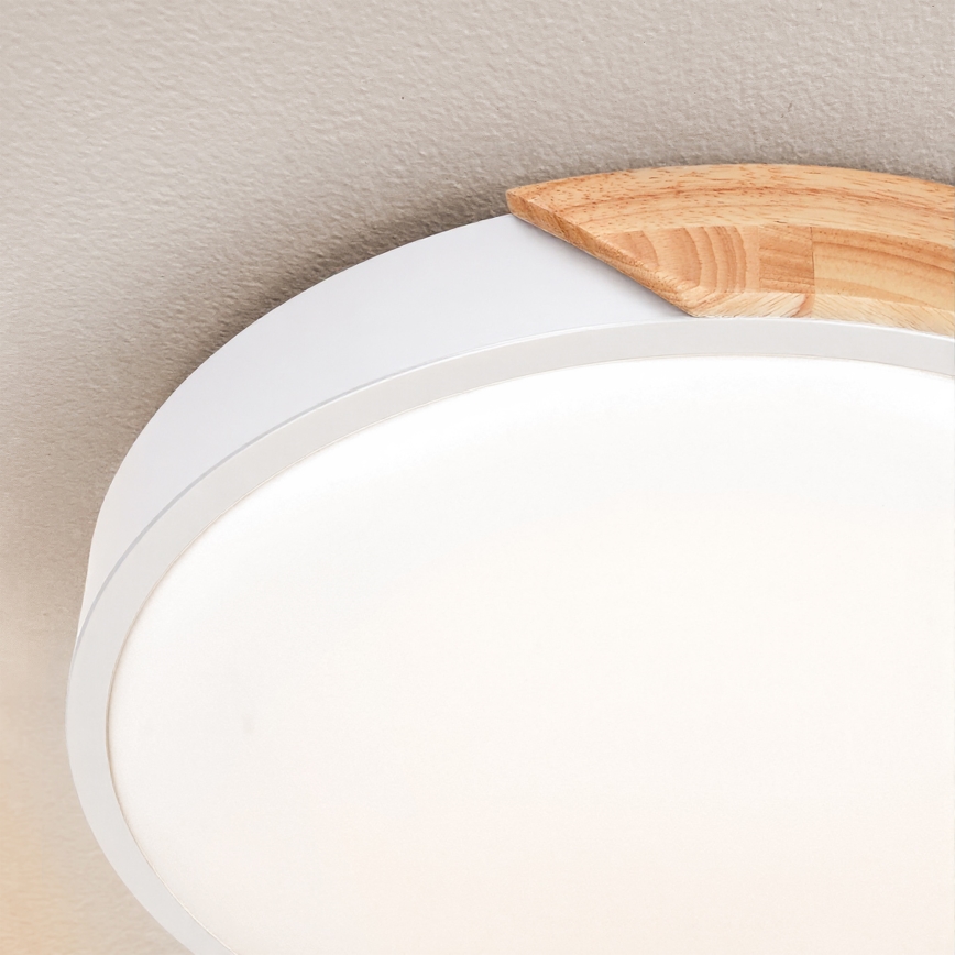 Brilagi - LED Stmievateľné stropné svietidlo PILANA LED/48W/230V dub/biela pr. 40 cm + diaľkové ovládanie