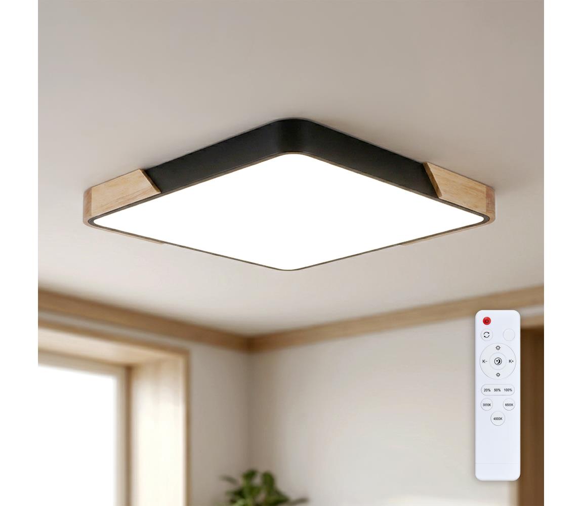 Brilagi - Stmievateľné LED svietidlo PILANA LED/60 W/230 V dub/čierna 56x56 cm + DO WO800-OEM26-60