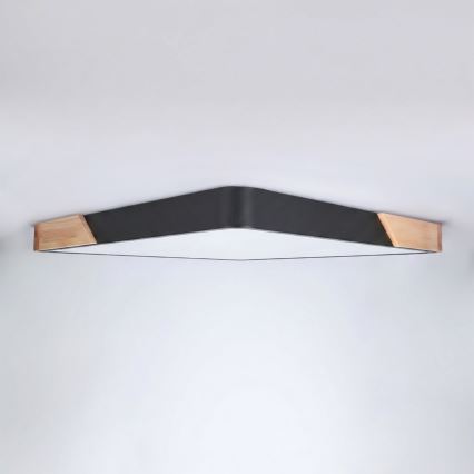 Brilagi - LED stmievateľné stropné svietidlo PILANA LED/60W/230V 3000-6500K dub/čierna 56x56 cm + diaľkové ovládanie