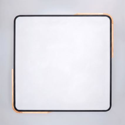 Brilagi - LED stmievateľné stropné svietidlo PILANA LED/60W/230V 3000-6500K dub/čierna 56x56 cm + diaľkové ovládanie