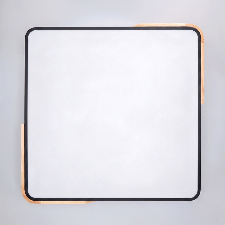 Brilagi - LED stmievateľné stropné svietidlo PILANA LED/60W/230V 3000-6500K dub/čierna 56x56 cm + diaľkové ovládanie
