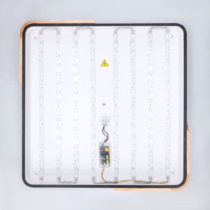 Brilagi - LED stmievateľné stropné svietidlo PILANA LED/60W/230V 3000-6500K dub/čierna 56x56 cm + diaľkové ovládanie
