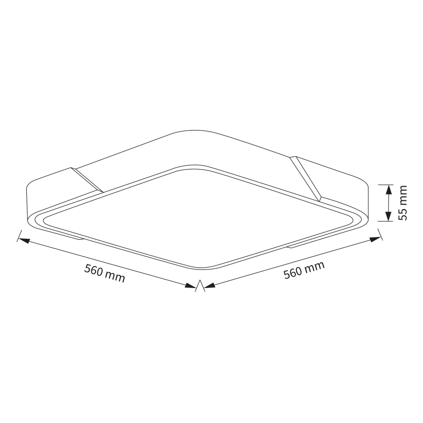 Brilagi - Stmievateľné LED stropné svietidlo PILANA LED/60W/230V 3000-6500K dub/biela 56x56 cm + diaľkové ovládanie