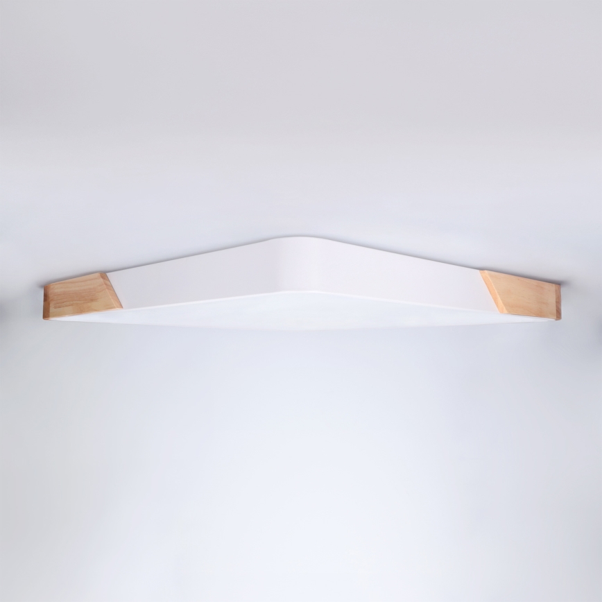 Brilagi - Stmievateľné LED stropné svietidlo PILANA LED/60W/230V 3000-6500K dub/biela 56x56 cm + diaľkové ovládanie