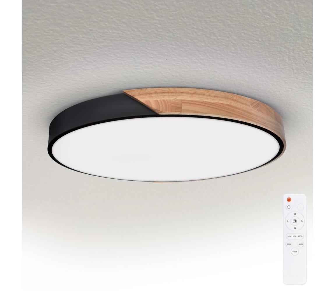 Brilagi - stmievateľné LED svietidlo PILANA LED/60W/230V dub/čierna pr. 60 cm + diaľkové ovládanie WO800-OEM11-60