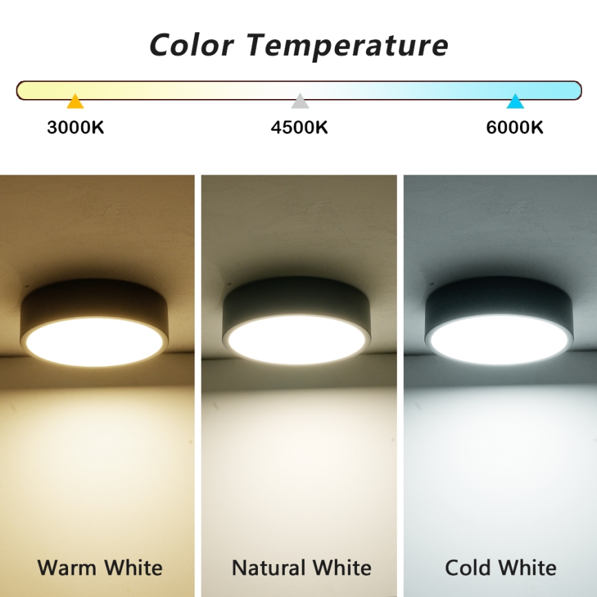 Brilagi - LED stmievateľné stropné svietidlo POOL LED/18W/230V 3000-6000K 20 cm čierna + diaľkové ovládanie