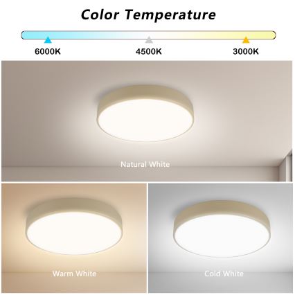 Brilagi - LED stmievateľné stropné svietidlo POOL LED/36W/230V 3000-6000K pr. 30 cm béžové + diaľkové ovládanie