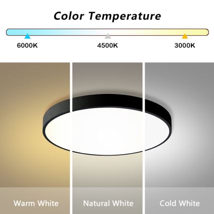 Brilagi - LED stmievateľné stropné svietidlo POOL LED/60W/230V 3000-6000K pr. 60 cm čierna + diaľkové ovládanie