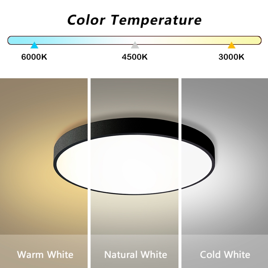 Brilagi - LED stmievateľné stropné svietidlo POOL LED/60W/230V 3000-6000K pr. 60 cm čierna + diaľkové ovládanie