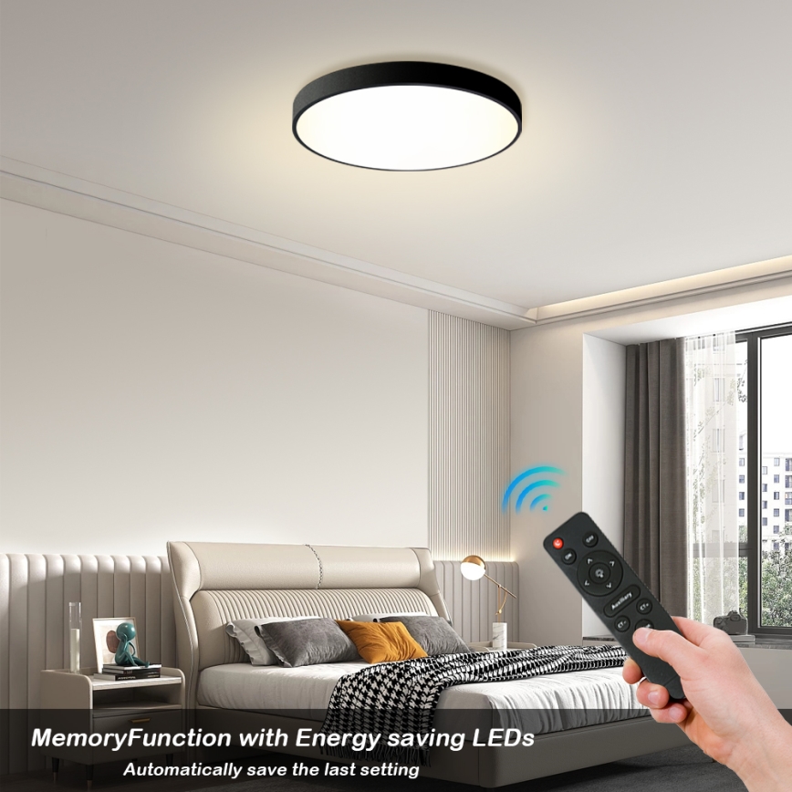 Brilagi - LED stmievateľné stropné svietidlo POOL LED/60W/230V 3000-6000K pr. 60 cm čierna + diaľkové ovládanie