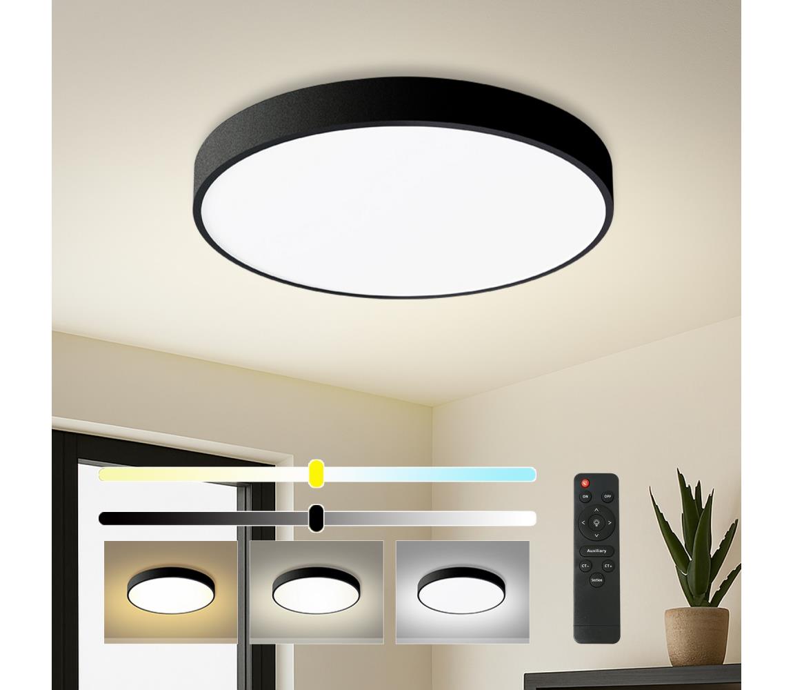 Brilagi - stmievateľné LED svietidlo POOL LED, 60 W, 230 V, 3000–6000 K, priemer 60 cm, čierne + diaľkové ovládanie BRI350