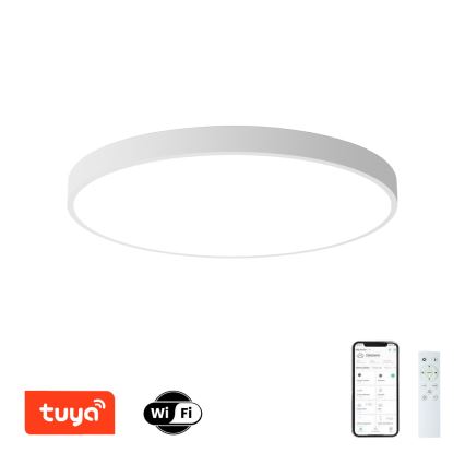 Brilagi - LED stmievateľné stropné svietidlo POOL SMART LED/128W/230V 3000-6000K priemer 100 cm Wi-Fi Tuya biela + diaľkové ovládanie