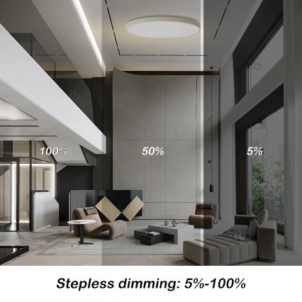 Brilagi - LED stmievateľné stropné svietidlo POOL SMART, 180 W / 230 V, 3000–6000 K, Ø 120 cm, Wi-Fi Tuya, biela + diaľkové ovládanie