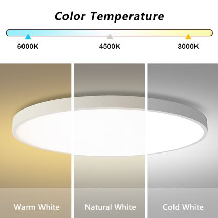 Brilagi - LED stmievateľné stropné svietidlo POOL SMART, 180 W / 230 V, 3000–6000 K, Ø 120 cm, Wi-Fi Tuya, biela + diaľkové ovládanie