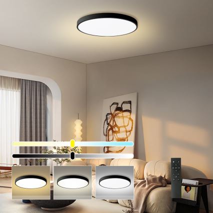 Brilagi - LED stmievateľné stropné svietidlo POOL SMART LED/180W/230V 3000-6000K pr. 120 cm Wi-Fi Tuya čierna + diaľkové ovládanie