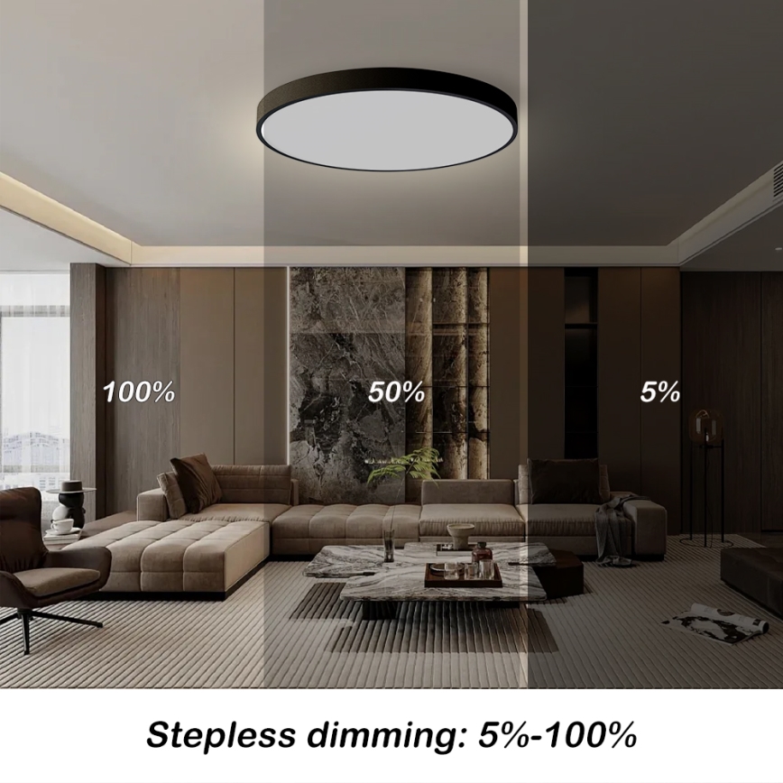 Brilagi - LED stmievateľné stropné svietidlo POOL SMART LED/180W/230V 3000-6000K pr. 120 cm Wi-Fi Tuya čierna + diaľkové ovládanie