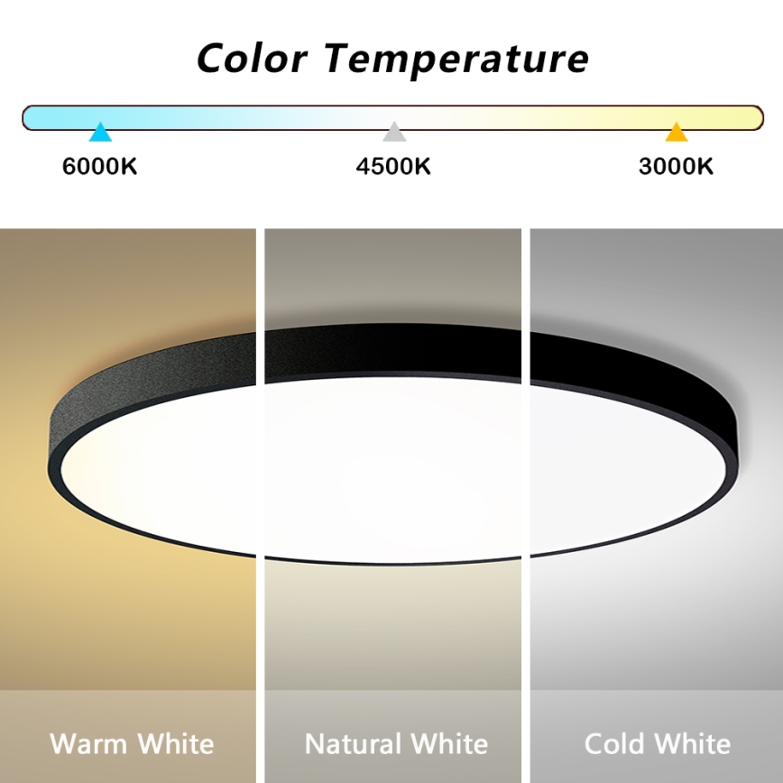 Brilagi - LED stmievateľné stropné svietidlo POOL SMART LED/180W/230V 3000-6000K pr. 120 cm Wi-Fi Tuya čierna + diaľkové ovládanie