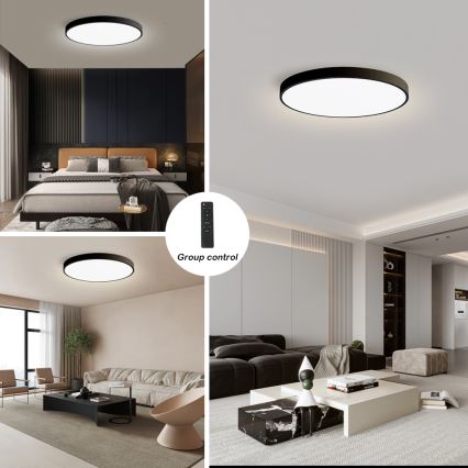 Brilagi - LED stmievateľné stropné svietidlo POOL SMART LED/180W/230V 3000-6000K pr. 120 cm Wi-Fi Tuya čierna + diaľkové ovládanie